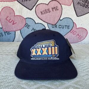 NWT Vintage‎ Annco NFL Super Bowl XXXIII 1999 Miami Snapback Hat Broncos Falcons